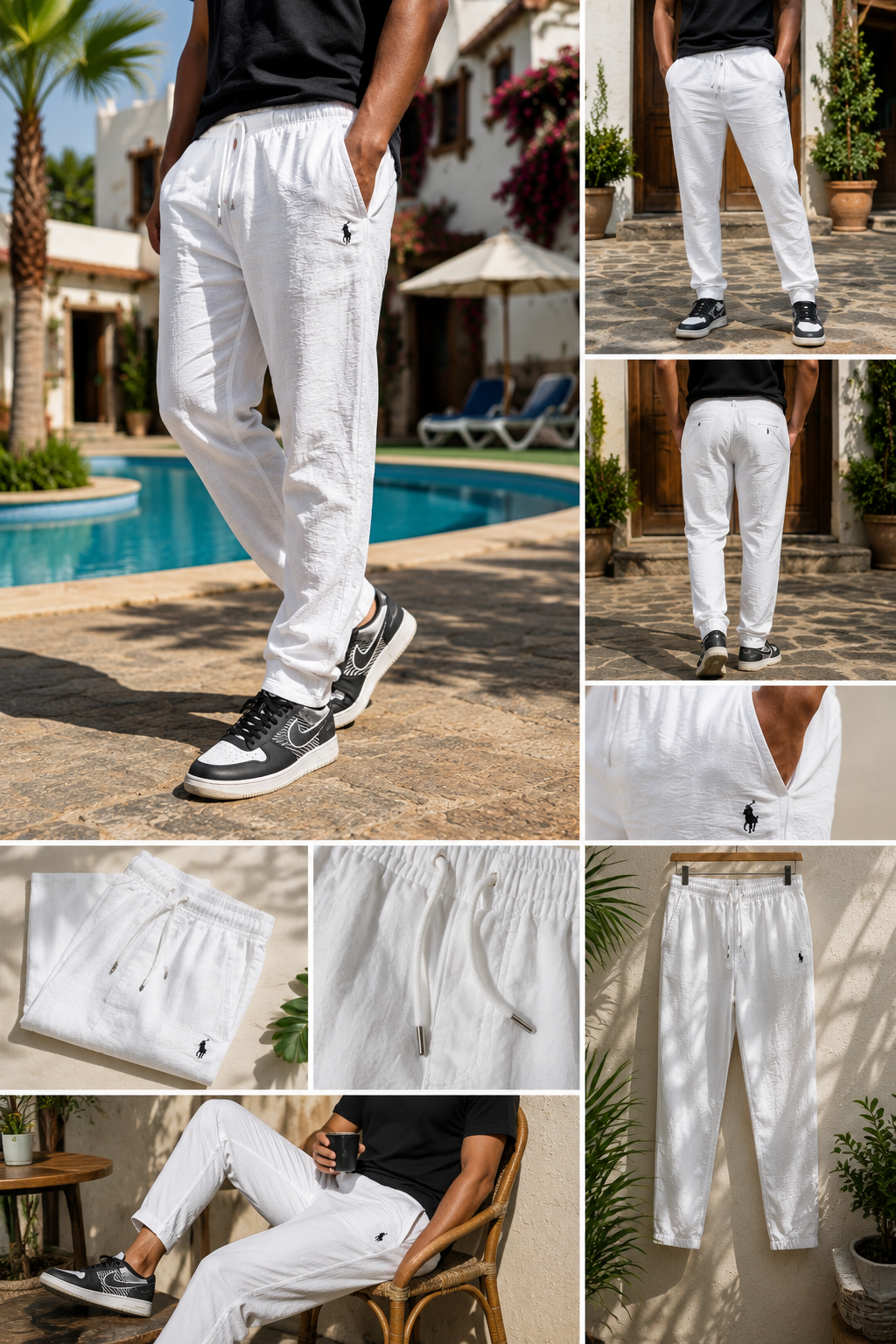 Pentalon 100% lin made in agypt