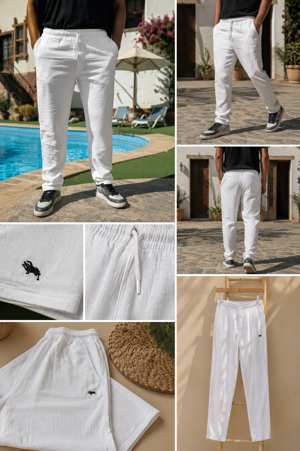 Pentalon 100% lin made in agypt