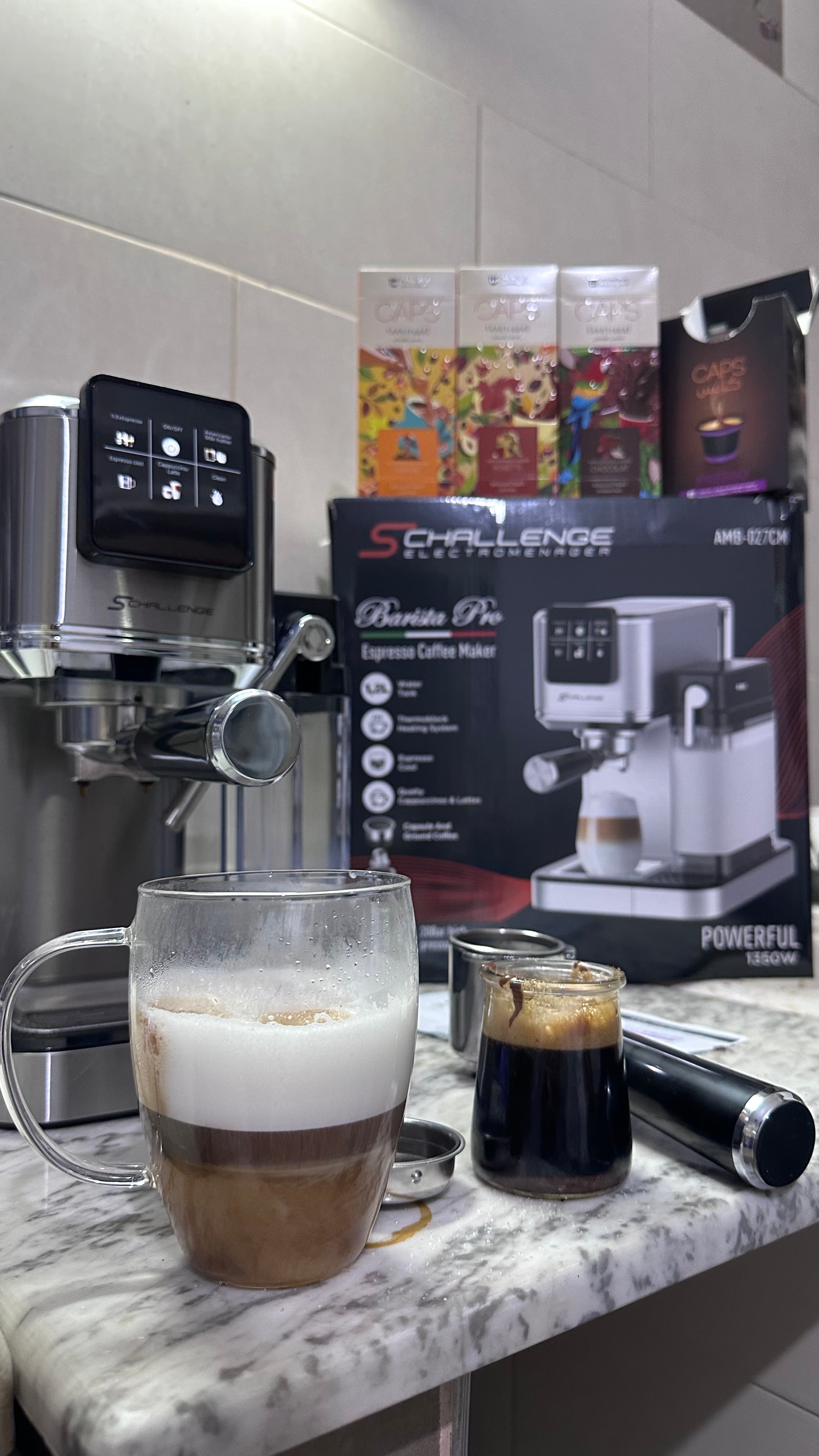 ☕ ماكينة قهوة Schallenger Barista Pro – 20BAR – 1350W 3 IN 1