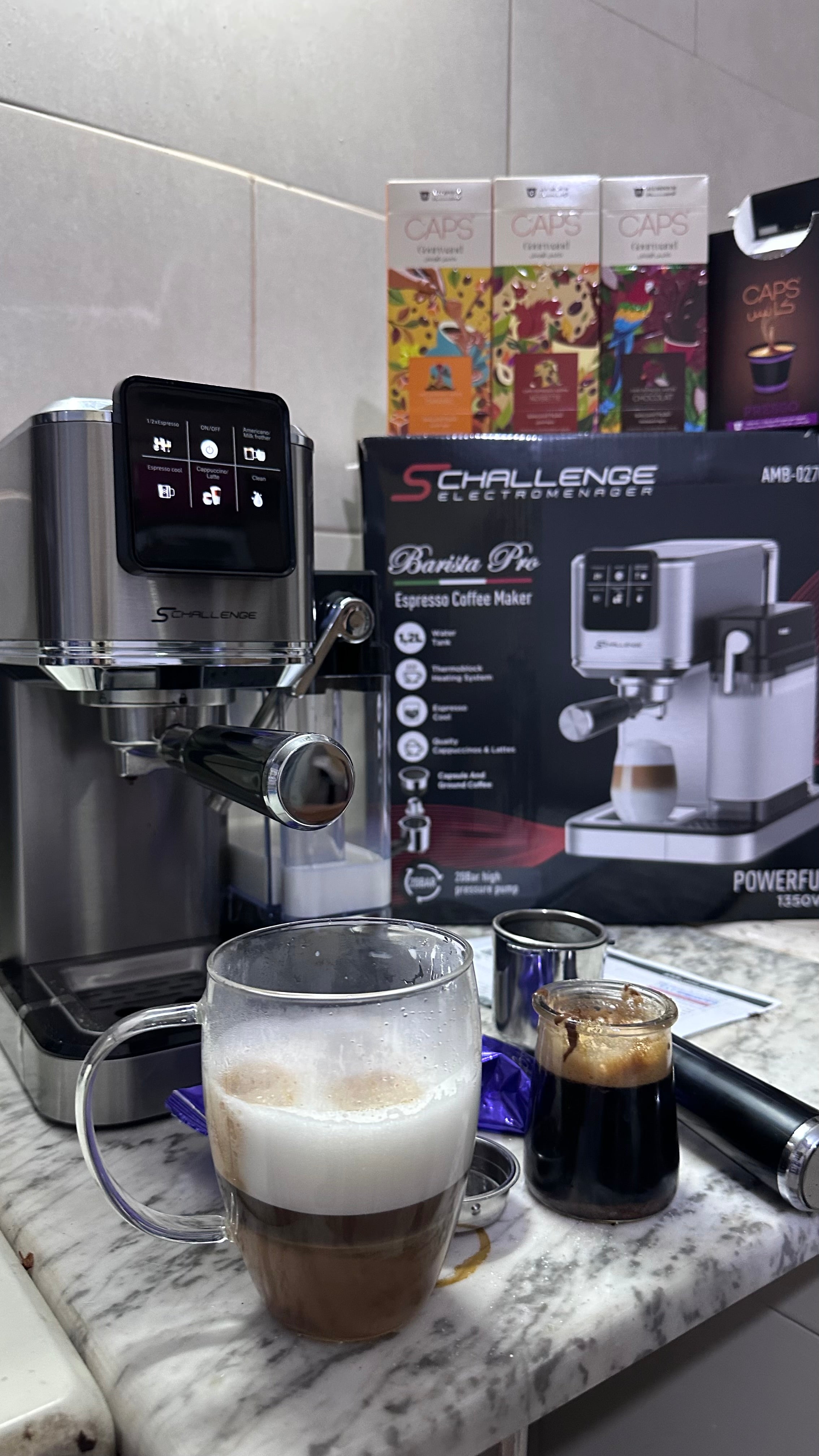 ☕ ماكينة قهوة Schallenger Barista Pro – 20BAR – 1350W 3 IN 1