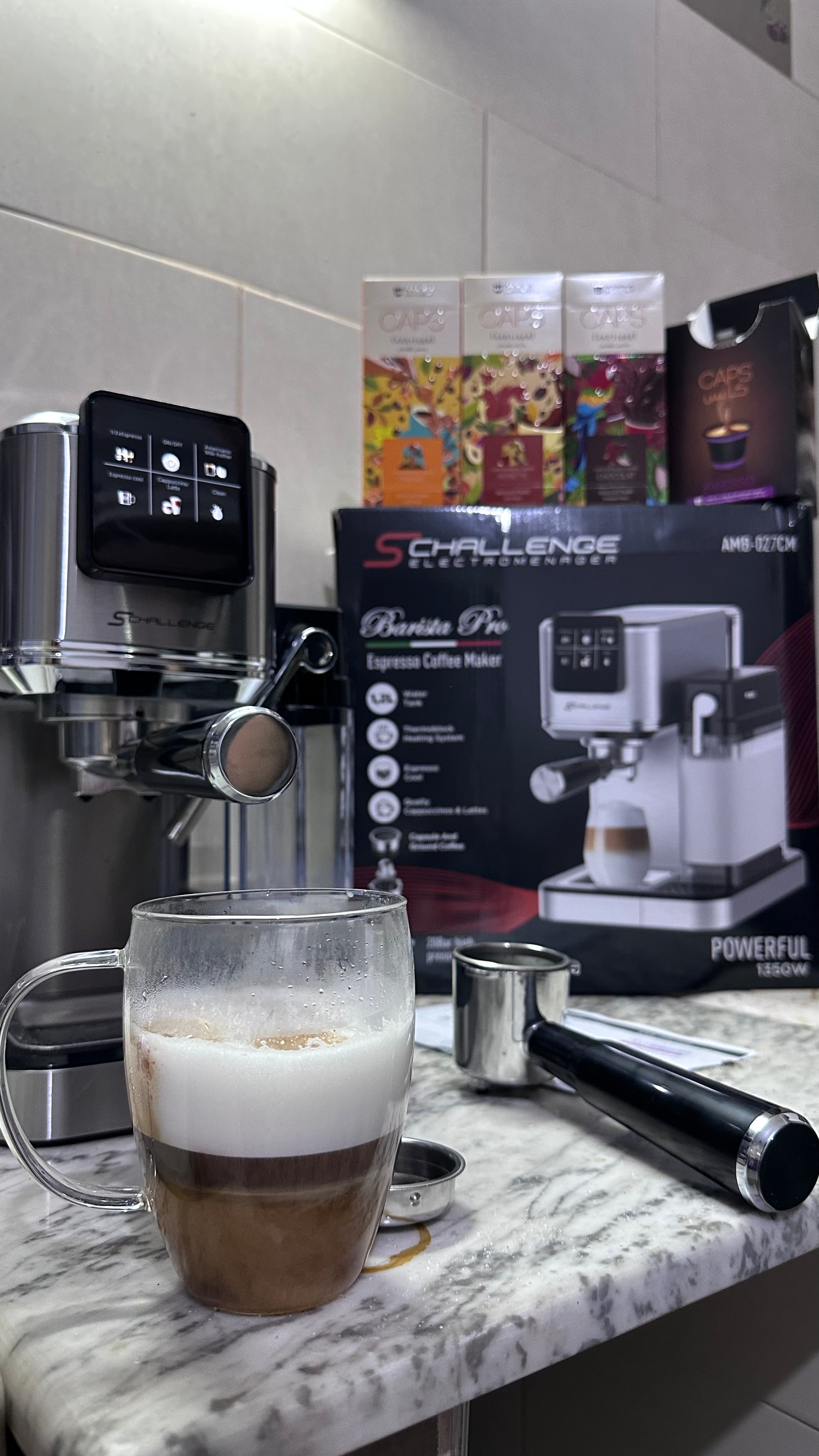 ☕ ماكينة قهوة Schallenger Barista Pro – 20BAR – 1350W 3 IN 1