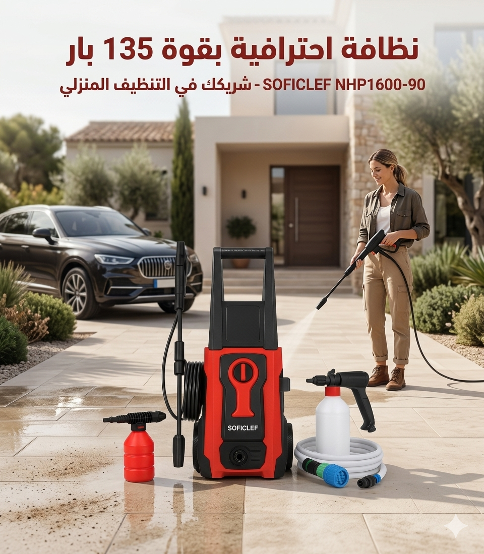 أقوى منظف ضغط عالي 135 بار من SOFICLEF! 🚀